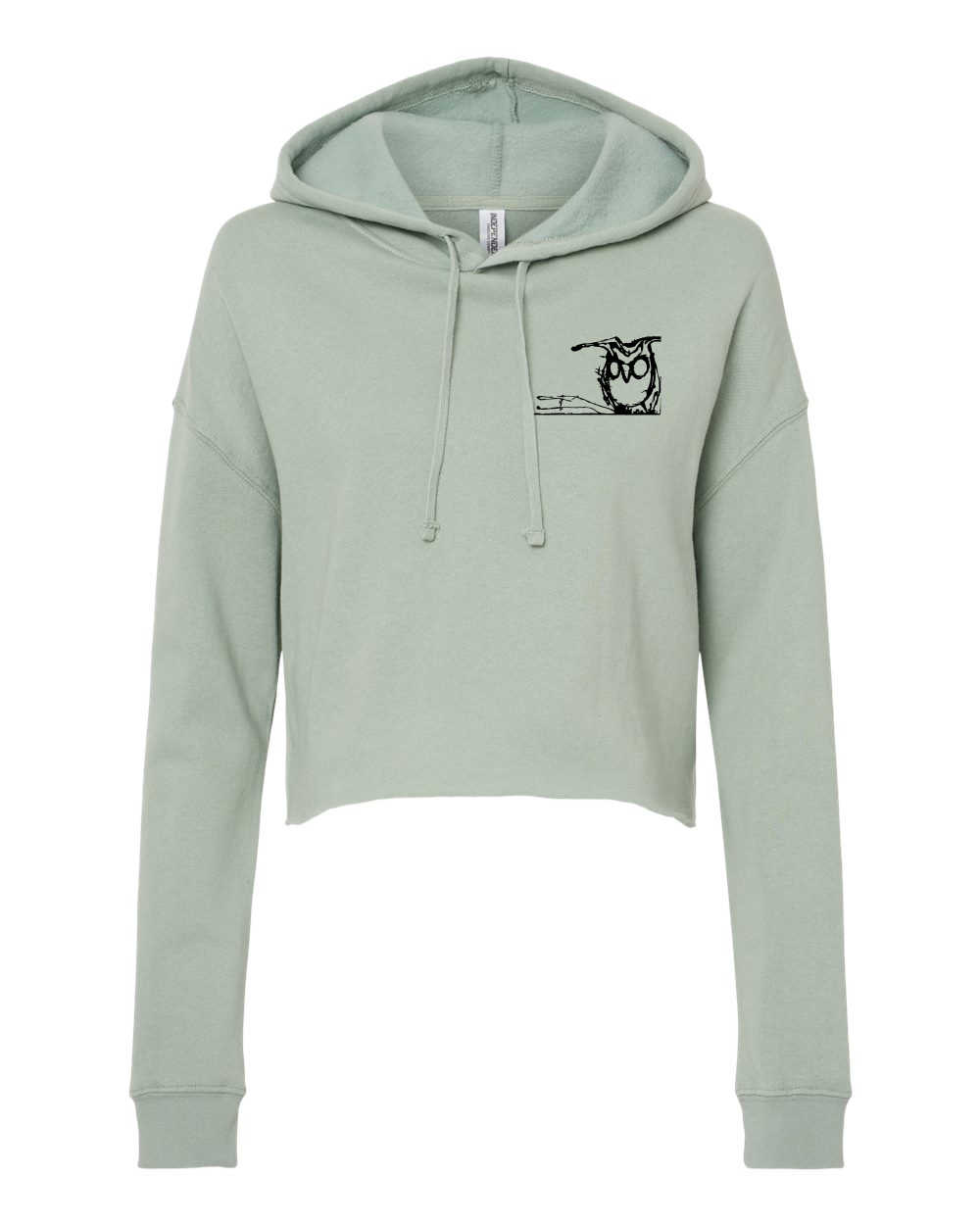 Women's Sage Green Cropped Hoodie